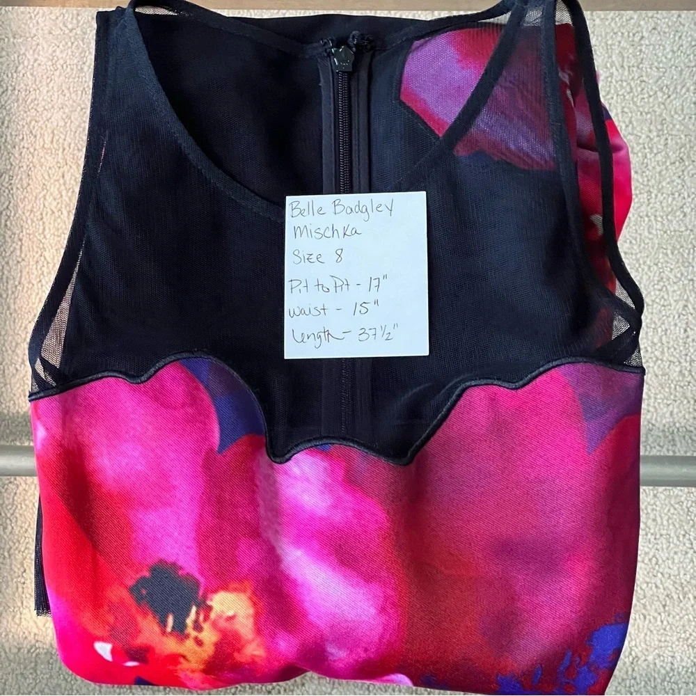 Badgley Mischka Black and Pink Halter Midi Sundress - Picture 12 of 12